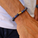 Lapis Lazuli Gemstone Motivational Bracelet for Men and Women