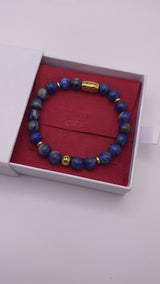 Lapis Lazuli Gemstone Motivational Bracelet for Men and Women